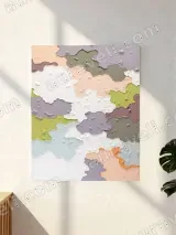 Abstract Textured Color Block Canvas Wall Art for Living Room Home Decor – view 2