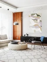 Abstract Soft-Toned Organic Shapes Canvas Wall Art for Living Room Home Decor – view 5