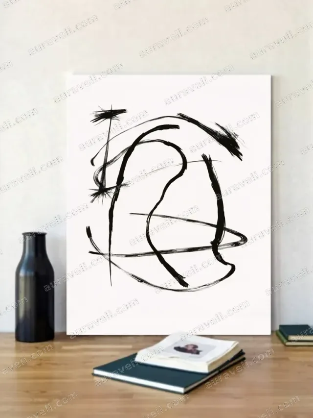 Abstract Black Brushstroke Canvas Wall Art for Living Room Home Decor — art print