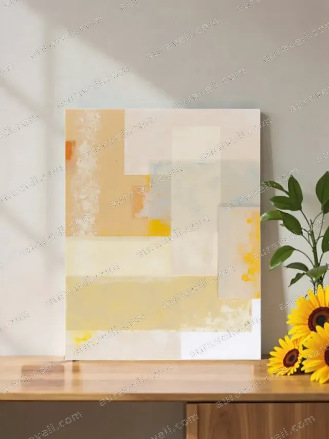 Abstract Soft Color Block Canvas Wall Art for Living Room Bedroom Home Decor — art print