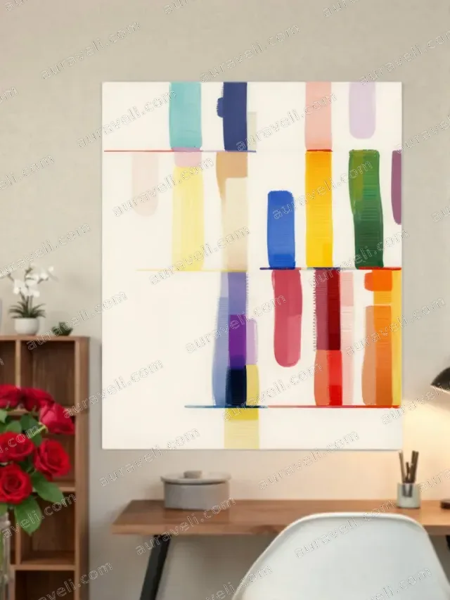 Abstract Color Block Canvas Wall Art for Living Room & Bedroom Home Decor — art print