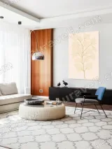 Golden Botanical Leaf Canvas Wall Art for Living Room Decor – view 5