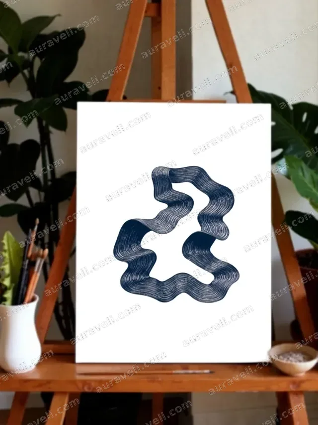 Abstract Wavy Curve Canvas Print for Living Room Home Decor — art print