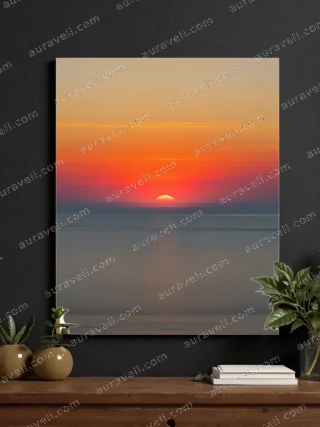 Serene Ocean Sunset Canvas Wall Art for Living Room Bedroom Home Decor — art print