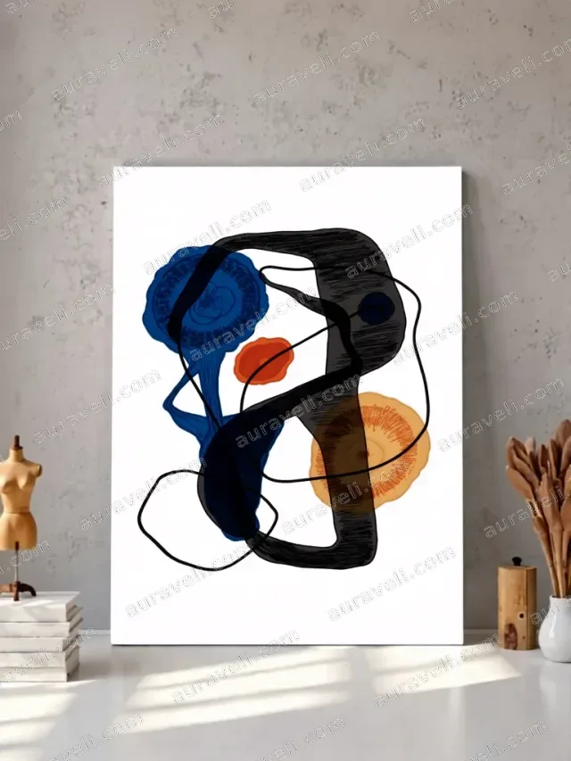Abstract Colorful Forms Canvas Wall Art for Living Room Decor — art print