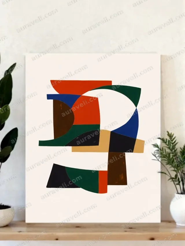 Abstract Geometric Canvas Wall Art for Living Room Home Decor — art print