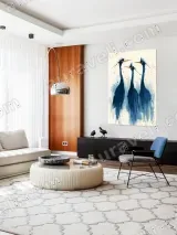Abstract Blue Herons Canvas Wall Art for Home Decor – view 5