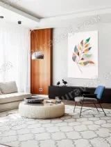 Abstract Geometric Leaf Canvas Wall Art for Living Room Decor – view 5