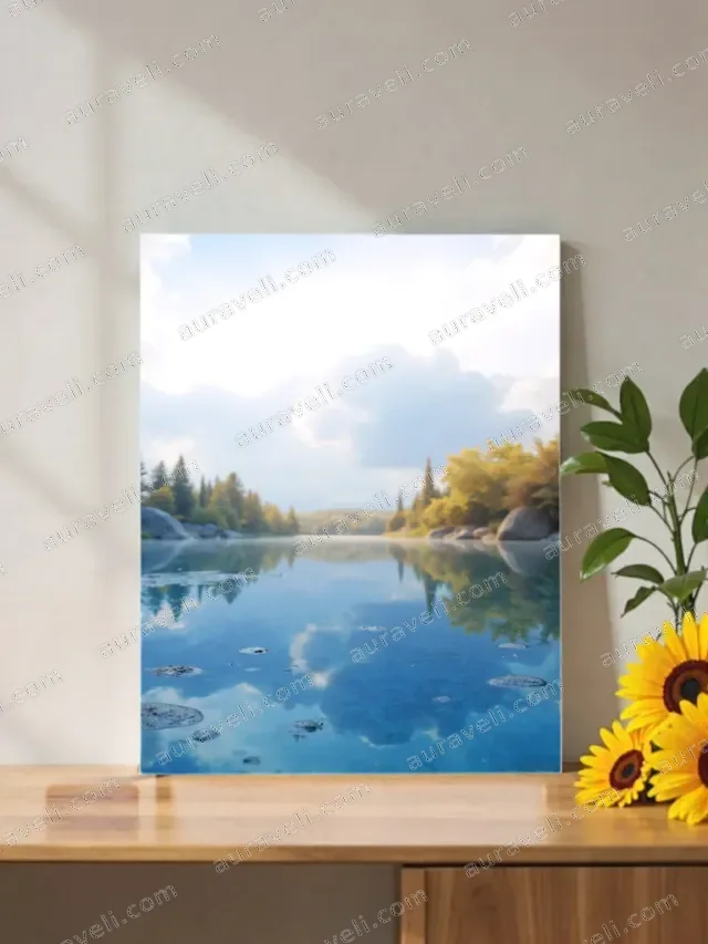 Serene Lake Forest Landscape Canvas Wall Art for Living Room Home Decor — art print
