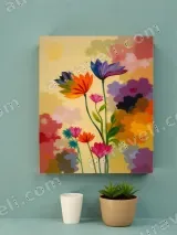 Colorful Floral Canvas Wall Art for Bedroom and Living Room Home Decor