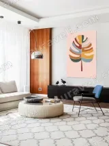 Colorful Abstract Monstera Leaf Canvas Wall Art for Home Decor – view 4
