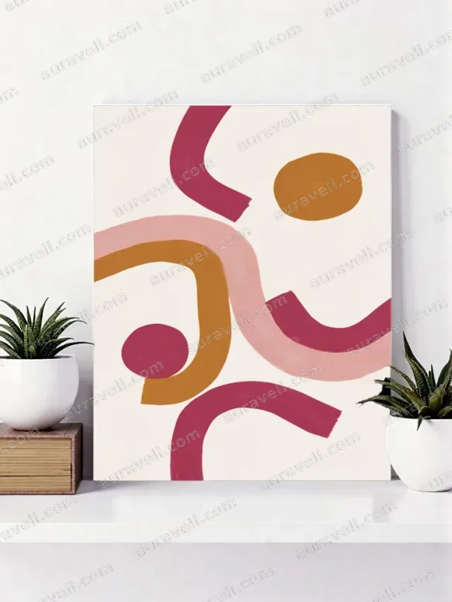 Abstract Geometric Curves Canvas Wall Art for Living Room Home Decor — art print