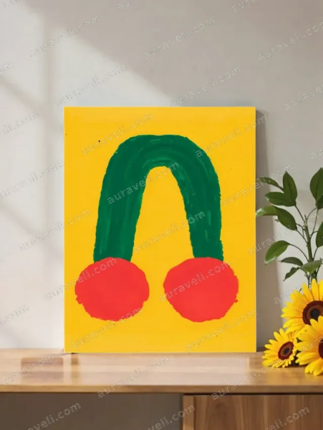 Abstract Cherry Canvas Wall Art for Living Room Decor — art print