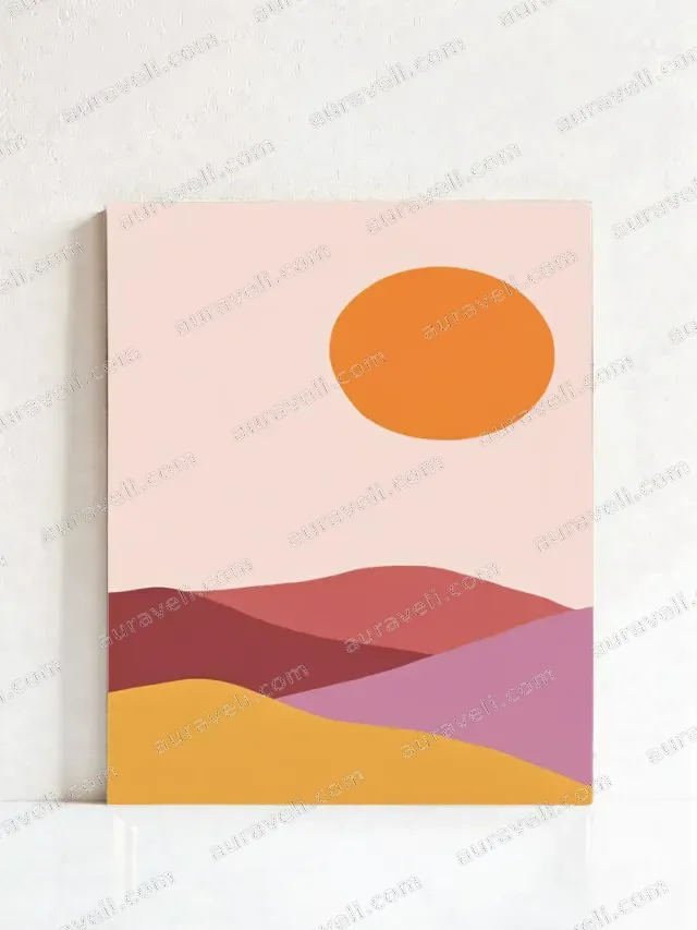 Abstract Sunset Landscape Wall Art for Living Room Bedroom Home Decor — art print