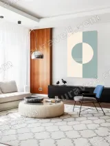 Minimalist Geometric Split Circle Canvas Wall Art for Home Decor – view 5