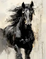 Abstract Black Horse Canvas Wall Art for Living Room Home Decor living room wall art for modern home decor