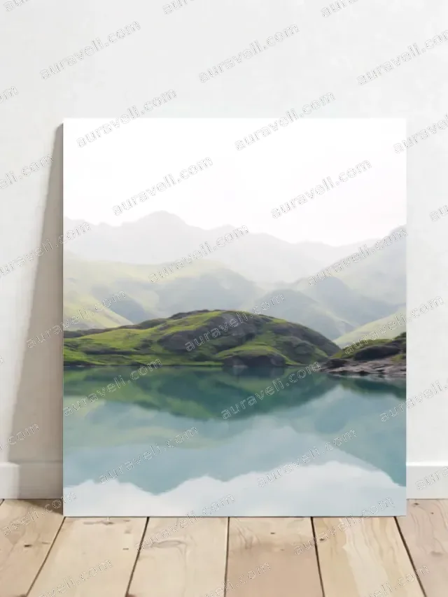 Mountain Lake Reflection Canvas Wall Art Nature Landscape Home Decor — art print