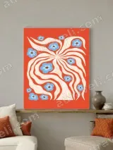 Abstract Floral Swirl Canvas Wall Art for Living Room Home Decor – view 4