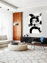 Abstract Black Brushstroke Canvas Wall Art for Living Room Home Decor – view 5