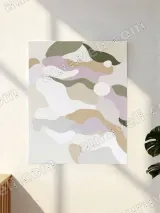 Abstract Soft-Toned Organic Shapes Canvas Wall Art for Living Room Home Decor – view 3