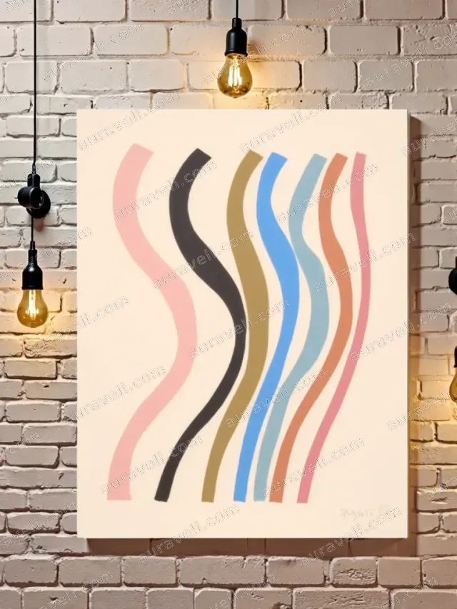 Abstract Wavy Lines Canvas Wall Art for Living Room Bedroom Home Decor — art print