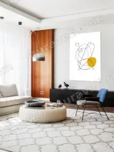 Abstract Line & Yellow Shape Wall Art for Living Room Bedroom Home Decor – view 5