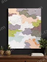 Abstract Textured Color Block Canvas Wall Art for Living Room Home Decor – view 3