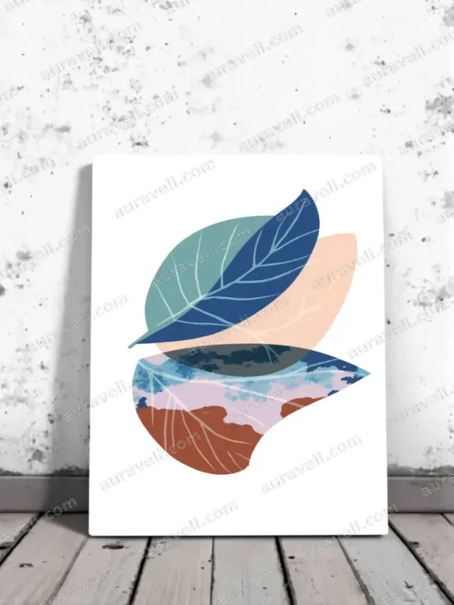 Abstract Botanical Leaf Canvas Wall Art for Living Room Home Decor — art print