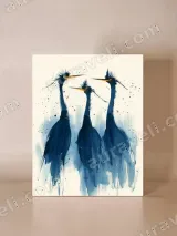 Abstract Blue Herons Canvas Wall Art for Home Decor – view 4