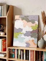 Abstract Textured Color Block Canvas Wall Art for Living Room Home Decor – view 5