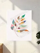 Abstract Geometric Leaf Canvas Wall Art for Living Room Decor – view 3