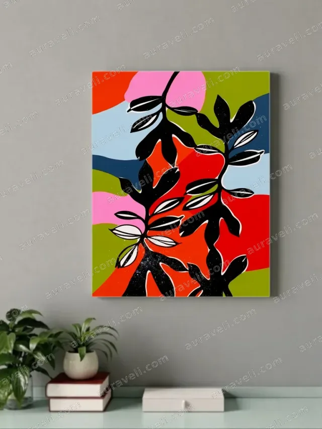 Abstract Botanical Canvas Wall Art for Living Room Home Decor — art print