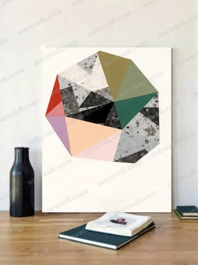 Abstract Geometric Polygon Canvas Wall Art for Living Room Home Decor — art print