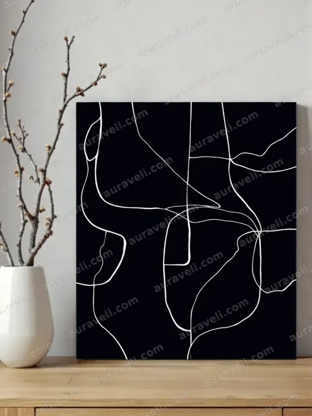 Abstract Line Art Canvas Wall Art for Living Room & Bedroom Home Decor — art print