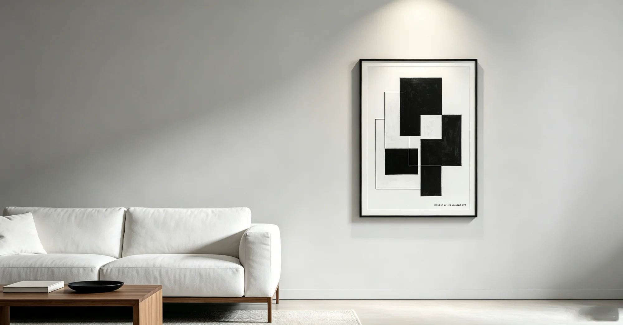 what type of frame works best for black and white abstract wall art
